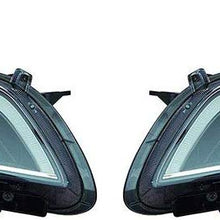 Fits Hyundai Sonata 15-17 Headlight Assembly Except SE/ECO Model Halogen Pair Driver and Passenger Side (CAPA Certified)