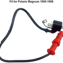 TIKSCIENCE Ignition Coil and Spark Plug Cap,Fit for Polaris Magnum 1995-1998,for Polaris Magnum 500 2000-2003,for Polaris Scrambler 500 1997-2003,Replace 3085227/3084690 -Black