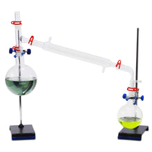 TEHAUX Glass Graham Condenser Coil Glass Condenser Laboratory Glassware with 10 mm Glass Hose Connections Condensing Tube Chemistry Tool