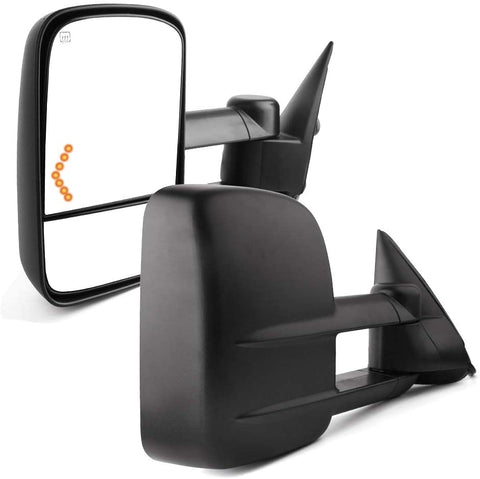 YITAMOTOR Compatible with Chevy Towing Mirrors, Chevrolet Silverado Side Mirror, GMC Sierra Tow Mirrors, pair 2003-2007 Power Heated with Arrow Signal Light