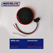 NOVALITE 2pcs 12V 4 Inch Round Red LED Stop Brake Tail Turn Side Marker Light with Sealed Flush Mounted Grommet & 3-pin Pigtail and Cooper Wires for Trailer/Truck/RV/Jeep/Pick-up, Universal