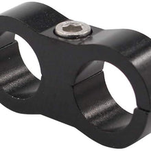 2 Pack Black AN10 10AN Billet Aluminum Nylon/Steel Braided Pipe Tube Dual Oil Fuel Water Line Hose Separator Clamp Tooling Mount