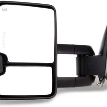 LSAILON Towing Mirrors Fit for 2003-2006 Chevy GMC Sierra Pickup Yukon XL Yukon Denali Cadillac Escalade All Model Tow Mirrors With LH Side and RH Side Power Heated LED Turn Signal Clearance Light