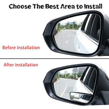 Livtee Framed Rectangular Blind Spot Mirror, HD Glass and ABS Housing Convex Wide Angle Rearview Mirror with Adjustable Stick for Universal Car (2 pcs)