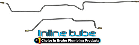 Inline Tube JPB97R1 Compatible With 97-06 Jeep Wrangler TJ Preformed Hydraulic Rear Axle Brake Line Set Stainless Steel (X 10 10)