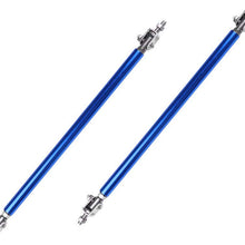 cciyu 2PCS Adjustable Blue Front Lip Rod Bumper Lip Splitter Tie Rod Bars 3.94-9 Inch