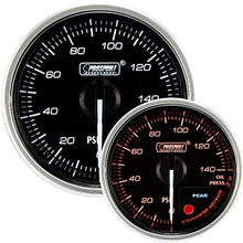 Oil Pressure Gauge-with Peak and Warning Electrical Amber/white Supreme Clear Lens White Pointer Series 52mm (2 1/16")