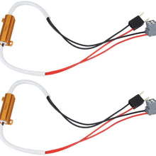 Duokon 2pcs Car Headlight Decoder,Fog Lamp Load Resistor Decoder,Aluminum Alloy Anti-Flicker Flash Error Canceler for H7