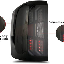 ROADFAR Tail Light Assembly Black/Smoke Tail Light Lamps Driver and Passenger Replacement fit for 2014-2017 Chevy Silverado