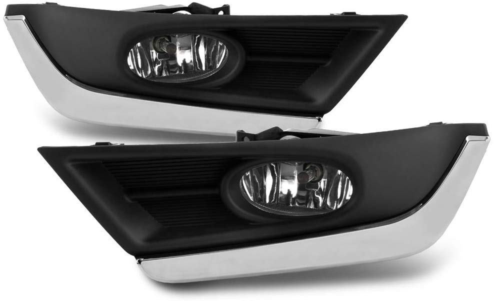 ACANII - For Chrome Trim 2017-2018 Honda CRV CR-V Bumper Fog Lights Driving Lamps Assembly Driver & Passenger Side