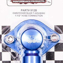 CSR Performance Products 912B Blue Anodized Swivel Style Thermostat Housing for GM and Mopar Engine using 1-1/2" Hose