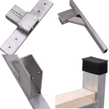 HEKA Aluminum Adjustable Roof Ladder Rack Bracket Kit Fit for Open or Enclosed Trailers Cargo