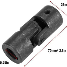 ID 14mm OD 28mm, Round Black Single Universal Steering Shaft U Joint, Universal Joint Connector U Joint Coupler