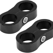 Terisass 2 Pcs AN10 Hose Separator Clamp Hose Fitting Adapter for Fuel Hose Bracket Aluminum Alloy Black Billet Fuel Hose Separator Universal (Black)