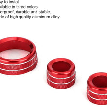 Gorgeri 3pcs Aluminum Alloy Left Drive Air Conditioning Knobs Circle Trim Fit for X1 2013-2015(Red)
