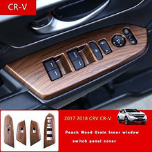 for Honda CRV CR-V 2017 2018 2019 2020 Peach Wood Grain Inner Window Switch Panel Cover 4P(Without Rear seat Heating Buttons)