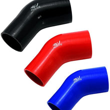YJ RACING 2 1/2"<3" inch Turbocharger intercooler Turbo/Intake Pipe 45 Degree Elbow Silicone Reducer Hose Color Black 63mm to 76mm