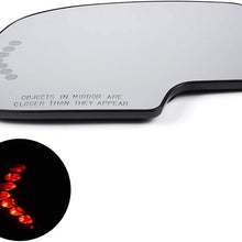 One Pair Fits For 2003-2006 Chevrolet Silverado Suburban Avalanche Tahoe GMC Sierra Yukon Power Heated Signal Replacement Mirror Glass w/Turn Signal Driver Left and Passenger Right Side(For 2Plugs)