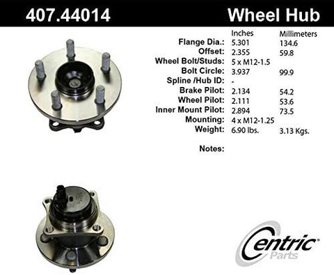 Centric (407.44014) Wheel Hub Assembly