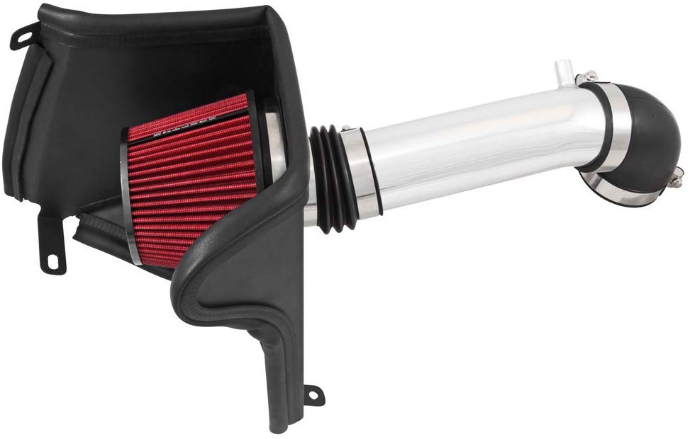 Spectre Performance Air Intake Kit with Washable Air Filter: 1991-2001 Jeep Cherokee, 4.0L L6, Red Oiled Filter with Polished Aluminum Tube, SPE-9051