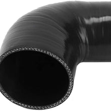KIMISS Water Cooling Pipe, 2.5in-3in 90° Universal Silicone Engine Cooling Tank Water Connector Pipe