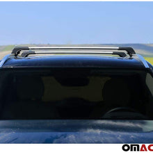 OMAC Roof Rack Cross Bars Luggage Carrier Silver 2 Pcs Fits Kia Soul X-LINE 2020-2021 | Aluminum Black Cargo Carrier Rooftop Luggage Crossbars