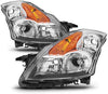 Fits 2007 2008 2009 Altima Sedan Driver & Passenger Both Side Halogen Headlights Headlamps Chrome