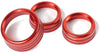JeCar Audio Air Conditioner Button Trim Cover Aluminum Alloy Knob Cover for Dodge Challenger Charger 2015-2019, Red