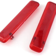 Arotom Interior Red Rear Door Trim Panel Red Back Door Panel Light Lense Reflector Reflector Light Cover Fit for Chevrolet Silverado Fit for GMC Sierra Yukon (A Pair)