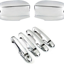 S SIZVER Chrome Door Handl+Mirror Covers Compatible with 2003-2007 Honda Accord