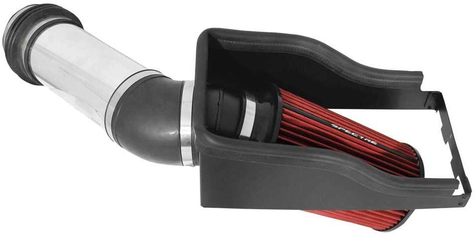 Spectre Performance Air Intake Kit with Washable Air Filter: 1999-2003 Ford (Excursion, F250 Super Duty, F350 Super Duty) 7.3L V8 Diesel, Red Oiled Filter with Polished Aluminum Tube, SPE-9922