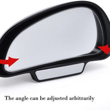 YASOKO Adjustable 360 Degree Rotation Wide Angle Side Rear Mirrors Blind Spot Snap Way Rearview Mirror Universal (Left, Black)