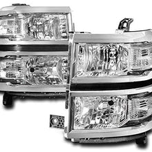 ZMAUTOPARTS For 2014-2016 Chevy Silverado 1500 Crystal Style Headlights Chrome