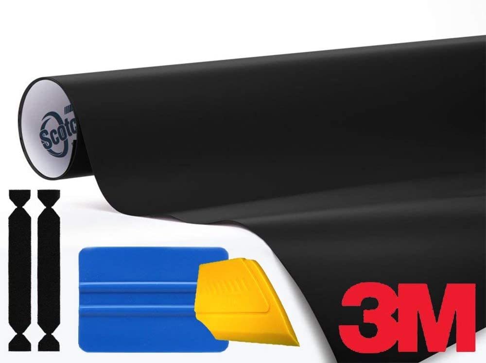 3M 1080 Satin Black Air-Release Vinyl Wrap Roll Including Toolkit (1ft x 5ft)