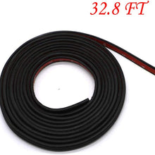 ZLMC 32Ft Universal Car Weather Stripping，Self Adhesive Auto Rubber Weather Draft Seal Strip for Car Truck Window Door Sunroofs Engine Cover Noise Insulation (B Shape Black,10M)
