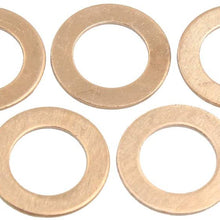 X AUTOHAUX 14mm Inner Dia Copper Crush Washers Flat Car Sealing Gaskets Rings 5pcs