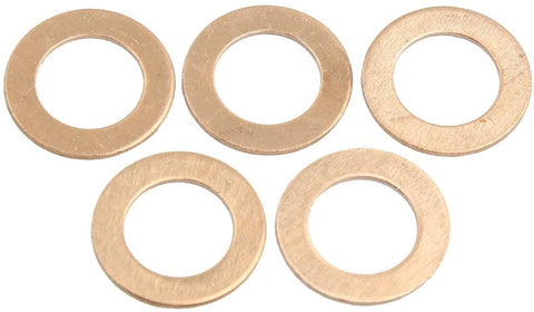 X AUTOHAUX 14mm Inner Dia Copper Crush Washers Flat Car Sealing Gaskets Rings 5pcs