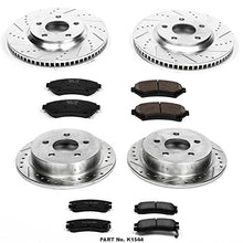 Power Stop K1544 Front and Rear Z23 Carbon Fiber Brake Pads with Drilled & Slotted Brake Rotors Kit