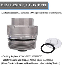 Oil Filter Housing Cap Assembly 15620-31060 for Toyota Tundra RAV4 4Runner Camry Highlander Tacoma Avalon Sienna Venza Lexus RX350 Replace 1562031060 15643-31050 Oil Filter Housing Caps with Oil Plug