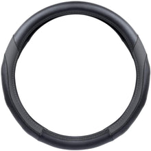 Motor Trend SW-814 Sport Drive Perforated Leather Steering Wheel Cover with Contrast Stitching - Universal Fit for Standard Sizes 14.5 15 15.5 inches (Dark Gray + Black)