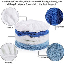 AUTDER 9 Inch & 10 Inch Car Polisher Pad Bonnet, Waxers Bonnet Set, Woollen+Cotton+Microfiber+Coral Fleece, 2 Pcs for Each, Pack of 8 Pcs