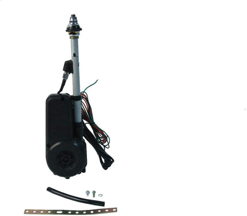 URO Parts AUTA2050 Power Antenna Kit, Universal Power Antenna with Chrome Mast; includes mounting hardware and electrical connectors; Can be installed on vehicles with 0-30 degree body slopes