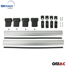 OMAC Roof Rack Cross Bars Luggage Carrier Silver 2 Pcs Fits Mitsubishi Montero 2001-2005 | Aluminum Silver Cargo Carrier Rooftop Luggage Crossbars