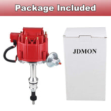 JDMON Compatible with HEI Complete Ignition Distributor Ford SBF Small Block 260 289 302 65k Coil 7500RPM Red Cap 1030213 PE330U JM6502BL JM6502R