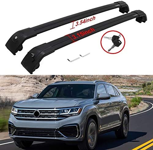 US roof bar for VW Volkswagen Atlas Cross Sport 2020 2021 Top roof Rail Roof Rack Cross Bars Luggage Cargo Carrier Lockable 2