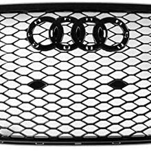 ZMAUTOPARTS For 2009-2012 Audi A4 / S4 B8 8T RS5 Style Honeycomb Mesh Hex Grille Gloss Black