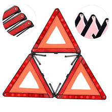 YaeKoo Triple Warning Triangle in Storage Case Foldable Emergency Warning Triangle Reflector Safety Triangle Kit, Foldable Reflective Car Roadside Safety Warning Sign, 3-Pack