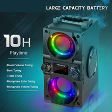 Bluetooth Speaker, 40W (60W Peak) Portable Wireless Speaker with Colorful Lights, Double Subwoofer Heavy Bass, FM Radio, MP3 Player, Bluetooth 5.0, Loud Stereo Speaker for Home Outdoor Party Camping