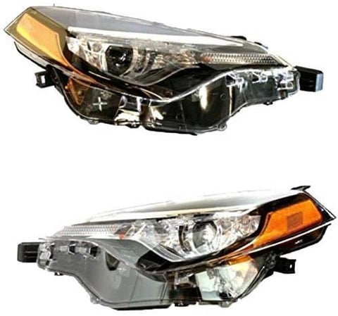 AutoModed Headlight Headlamp Assembly Replacement Set 81110-02M70 81150-02M70 Compatible with 2017 2018 2019 Corolla L LE XLE CE | Left Right 2pcs | by AutoModed