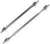 cciyu 2PCS Adjustable Sliver Front Lip Rod Bumper Lip Splitter Tie Rod Bars 3.94-9 Inch